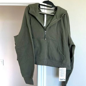 LULULEMON Scuba Oversized 1/2 Zip Hoodie, Grey Sage